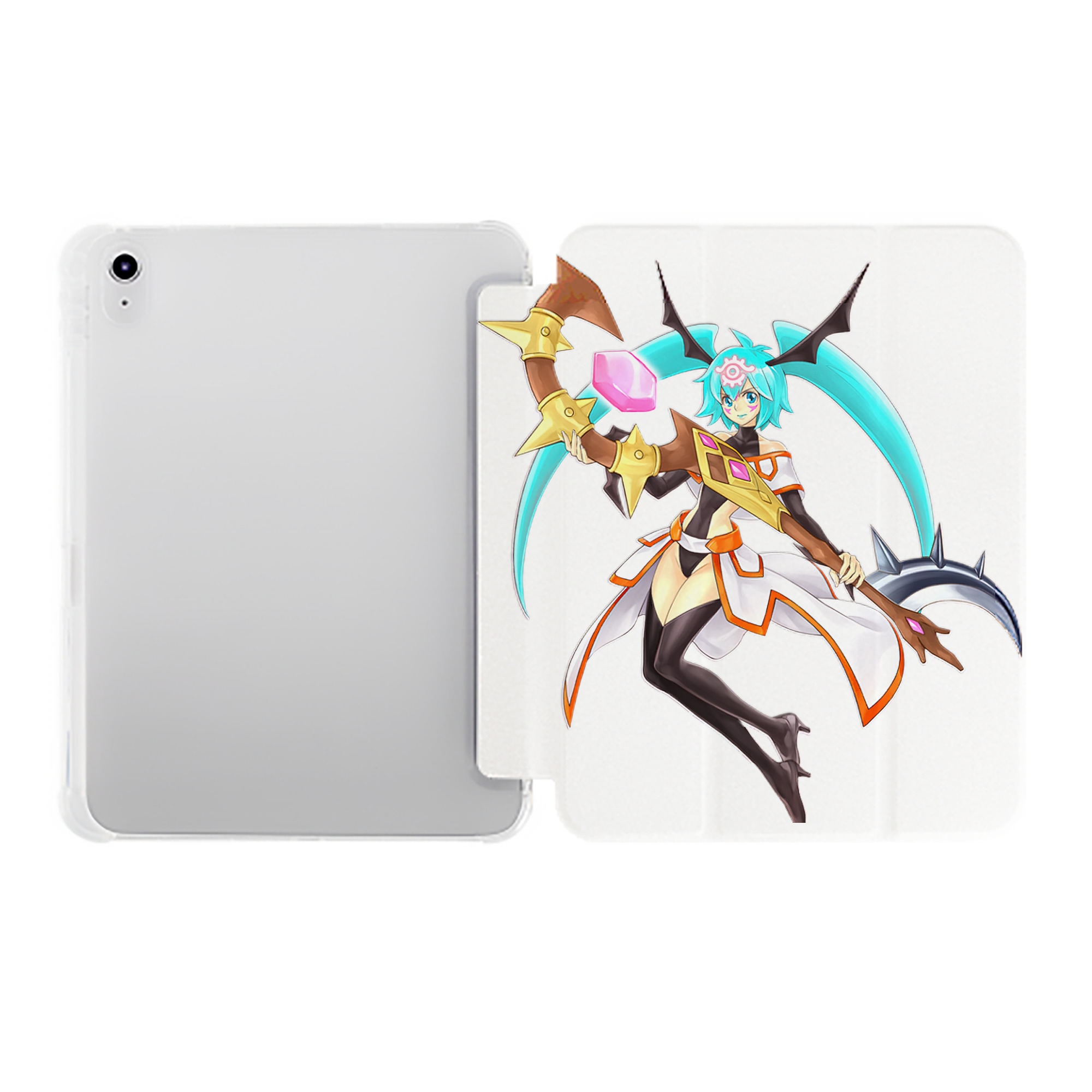 （画像用） 遊☆戯☆王 Yu-Gi-Oh! IPad ケース ペン収納付き 三つ折りスタンド PUレザー×シリコン 対応機種9.5/10.5/10.9インチ